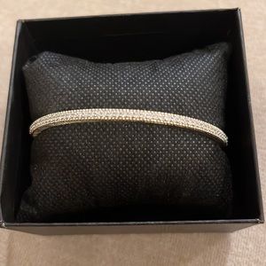 Judith Ripka 14K Clad Sterling Silver - 2.25cttw Diamonique Pave Bangle Bracelet